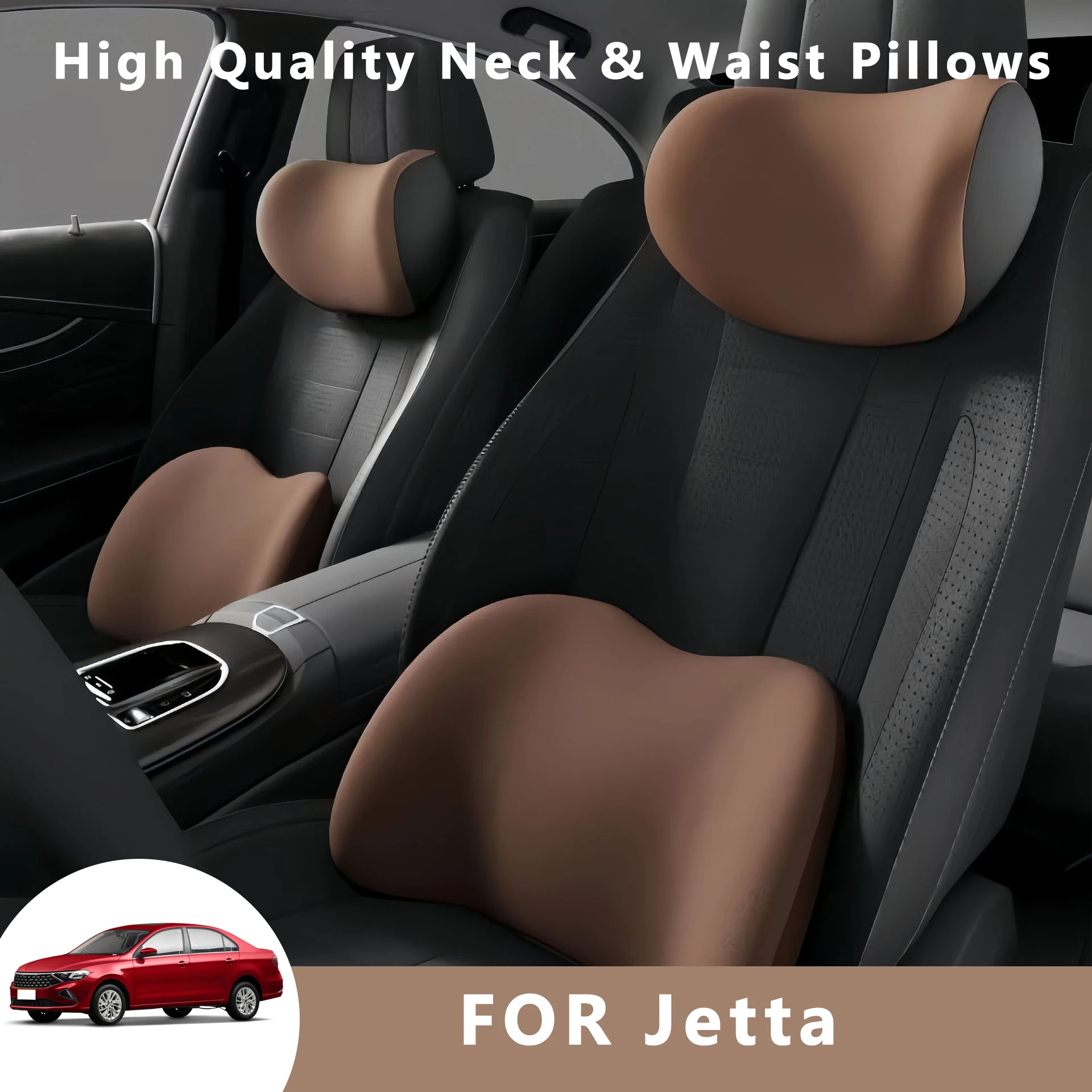 

Car Neck Pilow Protector Auto Seat Headrest Soft Waist Cushion Neck Cushion Backrest Lumbar Support for Jetta VA3 VS5 VS7