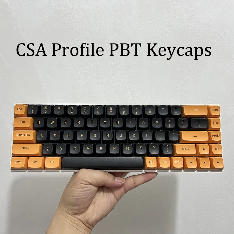 149 مفتاحًا أسود أصفر CSA أغطية مفاتيح مزدوجة النار PBT Keycap لـ Cherry Mx Switch غطاء مفاتيح لوحة مفاتيح الألعاب الميكانيكية DIY