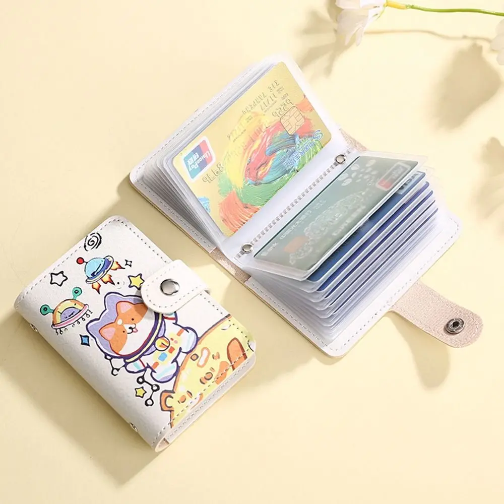 

Cute Cat Multi-card Slot Multi Card Pockets Cartoon Pu Leather Credit Card Clip Organ Card Holder Women Card Bags Women Wallet