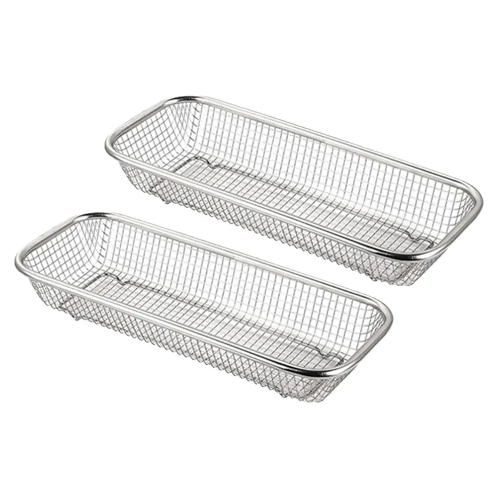 

2 Pcs Stainless Steel Disinfection Cabinet Chopstick Holder Knife Fork Spoon Utensil ganizer 31x12 Grid Water Draining Kitchen