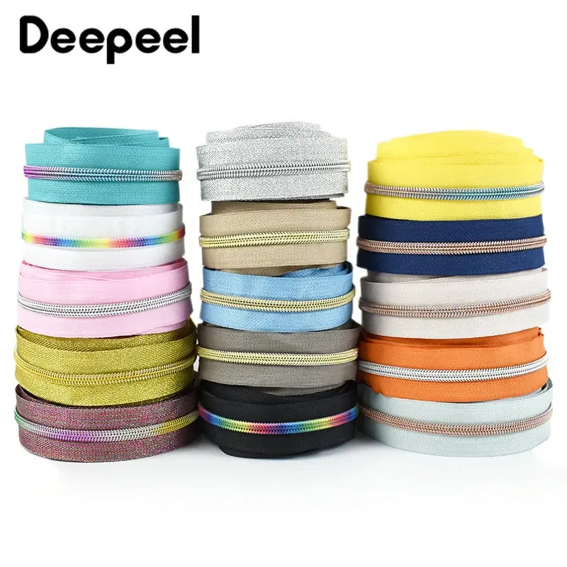 

3Meters 5# Nylon Zipper Tapes Decorative Bag Continuous Zippers By The Meter Clothes Zip Repair DIY Sewing Closures Accessories