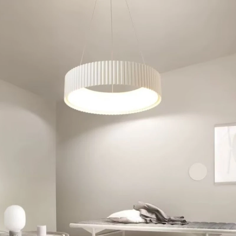 SANDYHA Modern Circular LED Pendant Light Fixture for Living Room Bedroom Restaurant Home Decor Energy Efficient Ambient