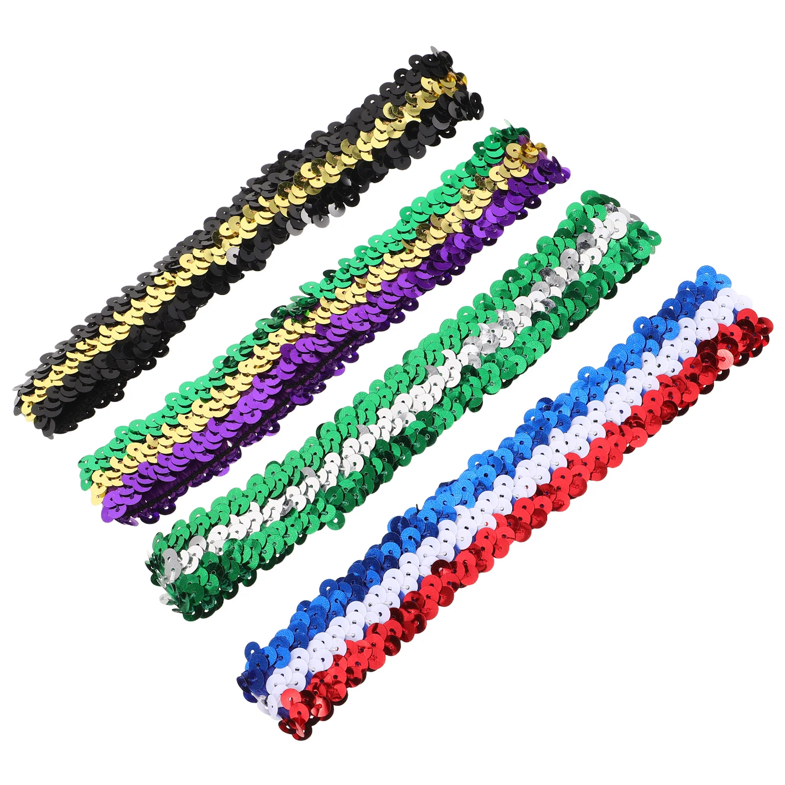 

4Pcs Elastic Sequin Headbands for Women Multicolor Glitter Hair Accessories Sparkly Stretchy Fashion Band Party Festival Workout