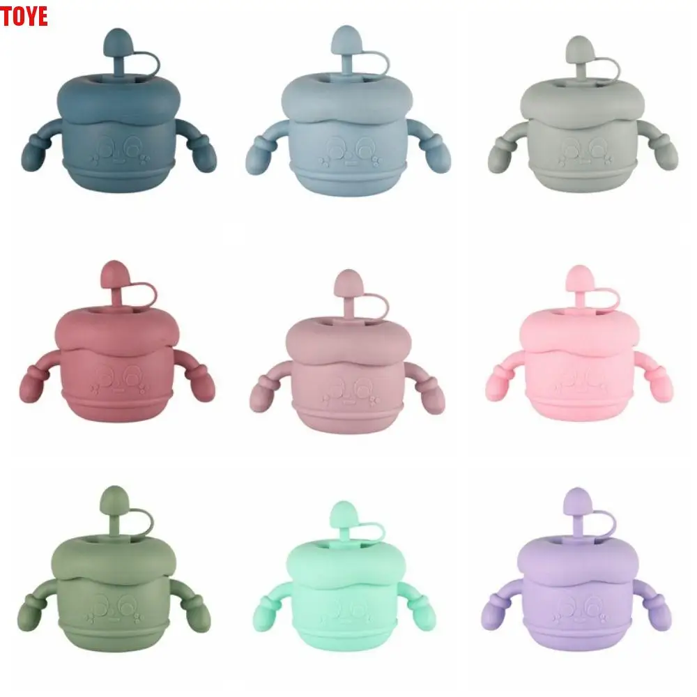 

Creative Baby Training Cup Leakproof Portable Toddler Sippy Cups with Lid Soft Silicone Drinking Cups with Straws Liquid Feed