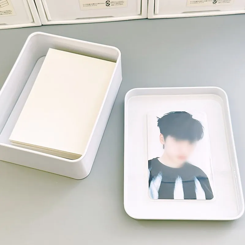 Mini Metal Box Rectangular Box Ins Photocard Storage Case Packing Storage Box Dustproof Strong Jewelry Storage Case Container