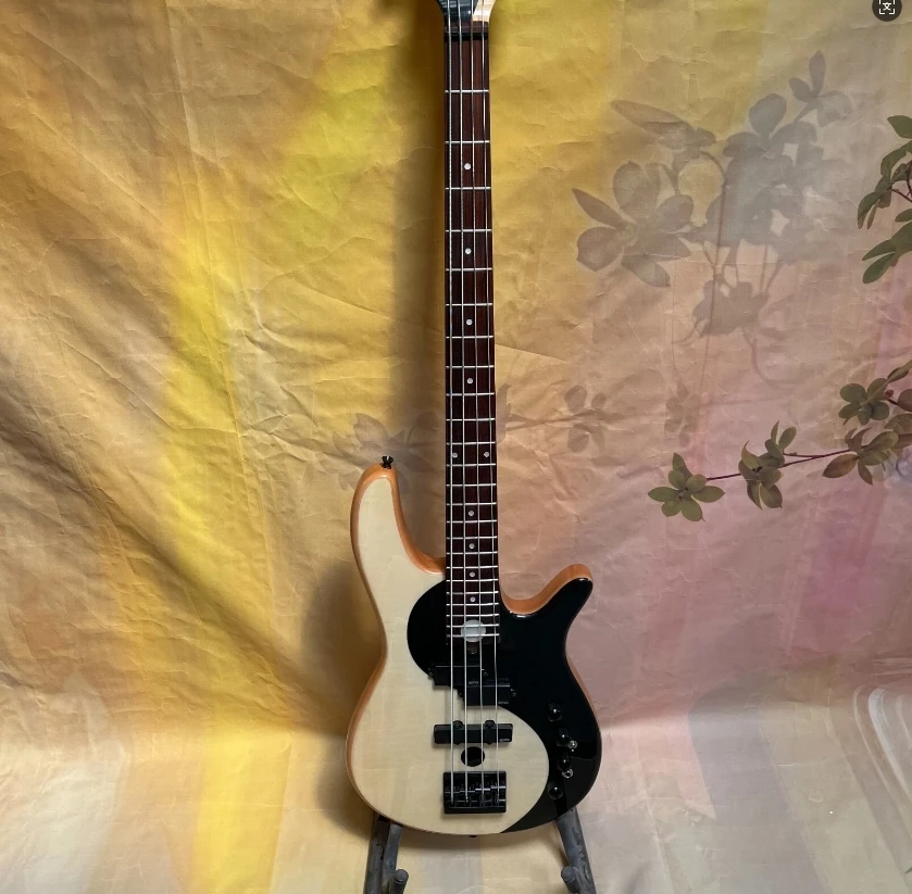 

Yin Yang 4-string electric bass with rosewood body and ebony neck, free shipping -