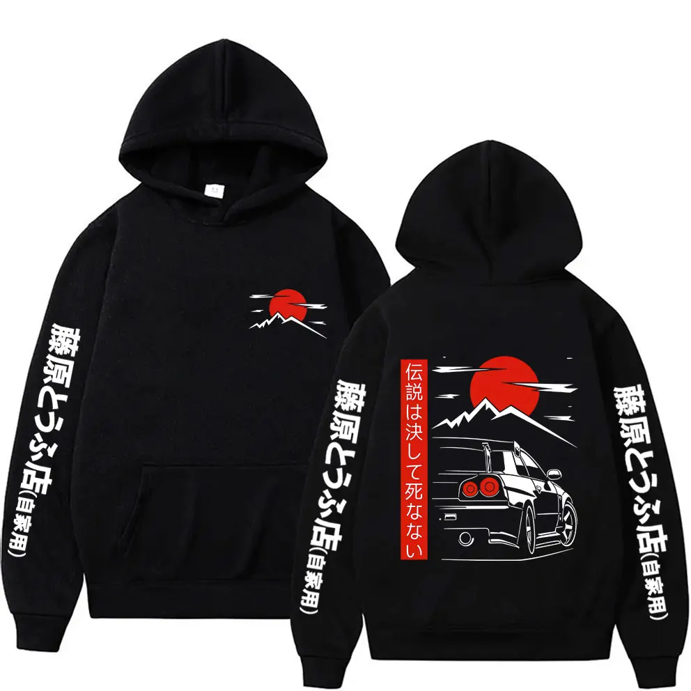 

Anime Initial D Drift AE86 Print Hoodie Takumi Fujiwara Pullover Hoodies Men's Women's Cartoon Manga Oversized Hooded Sweatshirt