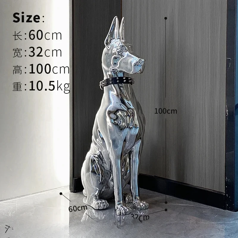 A  Light luxury high-end floor dog ornament home decoration large electroplating handicrafts