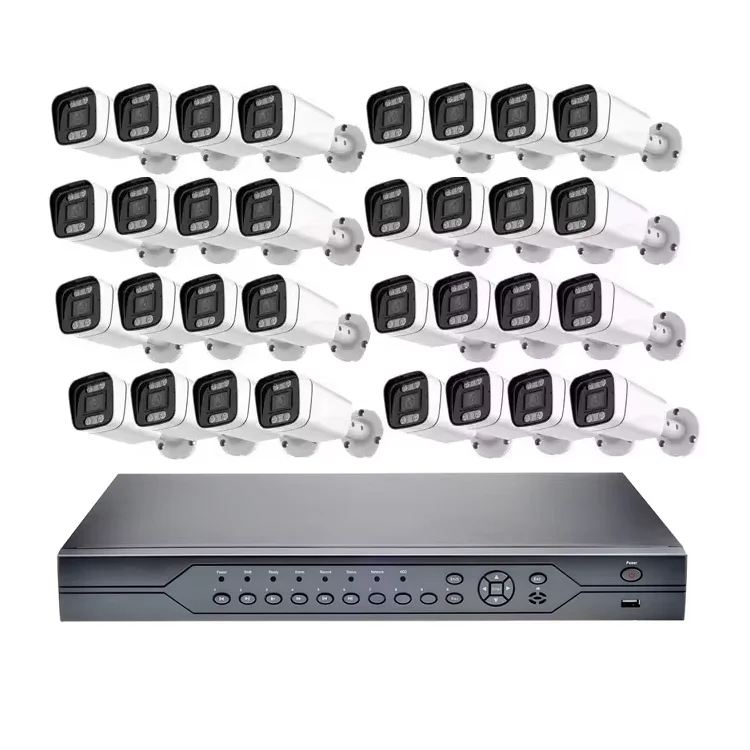 Color Night Vision 32 Channel Analog CCTV Kits 32CH Outdoor AHD Dvr Kit 5MP Ip Cameras 32PCS Surveillance Security Camera System