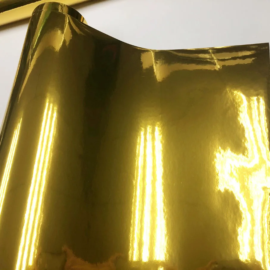 7 Sizes High Stretchable Gold Chrome Mirror Flexible Vinyl Wrap Sheet Roll Film Car Sticker Decal Sheet - view 5