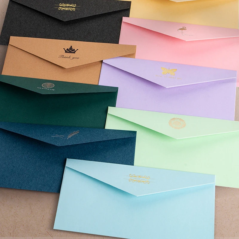 50pcs/lot Envelope High-grade Small Business Supplies 22x11cm Invitations Postcards Giftbox Message Letters Wedding Envelopes