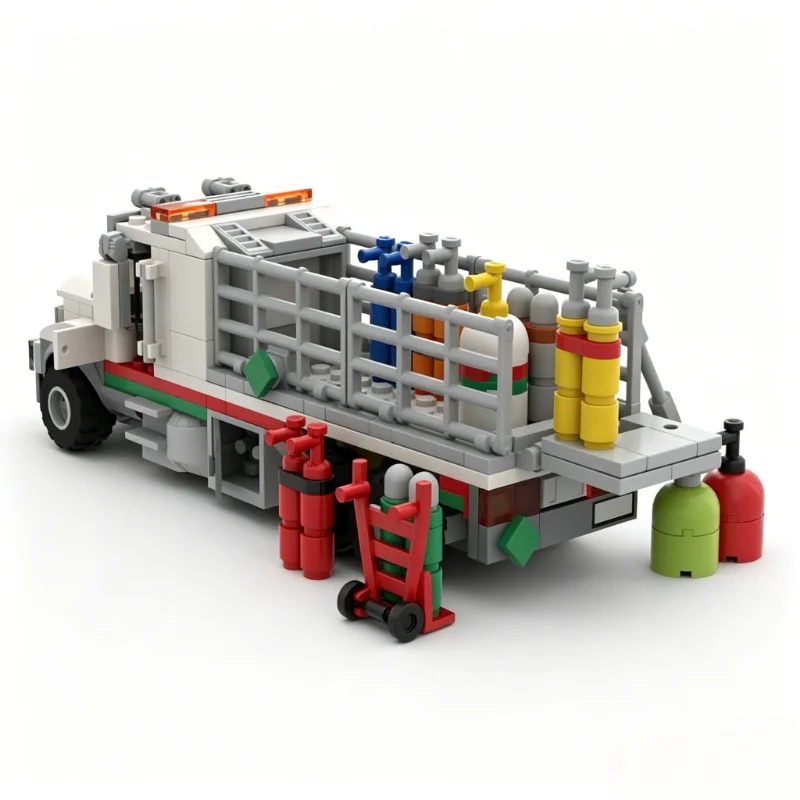 304PCS Customize Octan Gas Cylinder Delivery Truck Building Blocks Model Custom Puzzle Assembly Innovative Educational Toy Gift