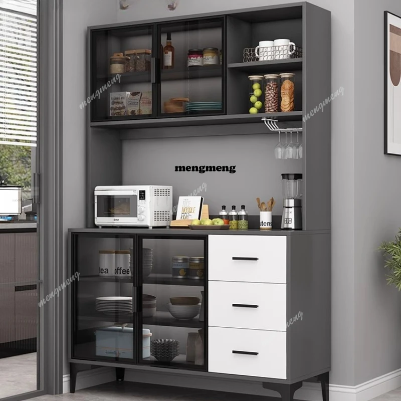 Edge cabinet integrated against the wall modern simple kitchen locker light luxury multi-functional living room wine cabinet