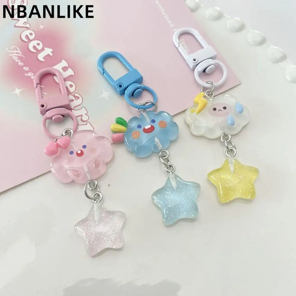 

1 PC Korean Style Creative Starry Clouds Keychain Fashion Cartoon Key Ring Bag Accessories