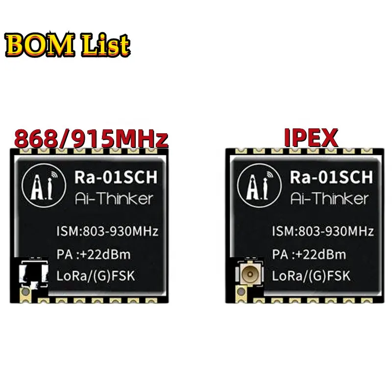 Original Ra-01SCH 868 915MHz LLCC68 LoRa wireless RF module without IPEX antenna for EU India North America UK Korea Japan