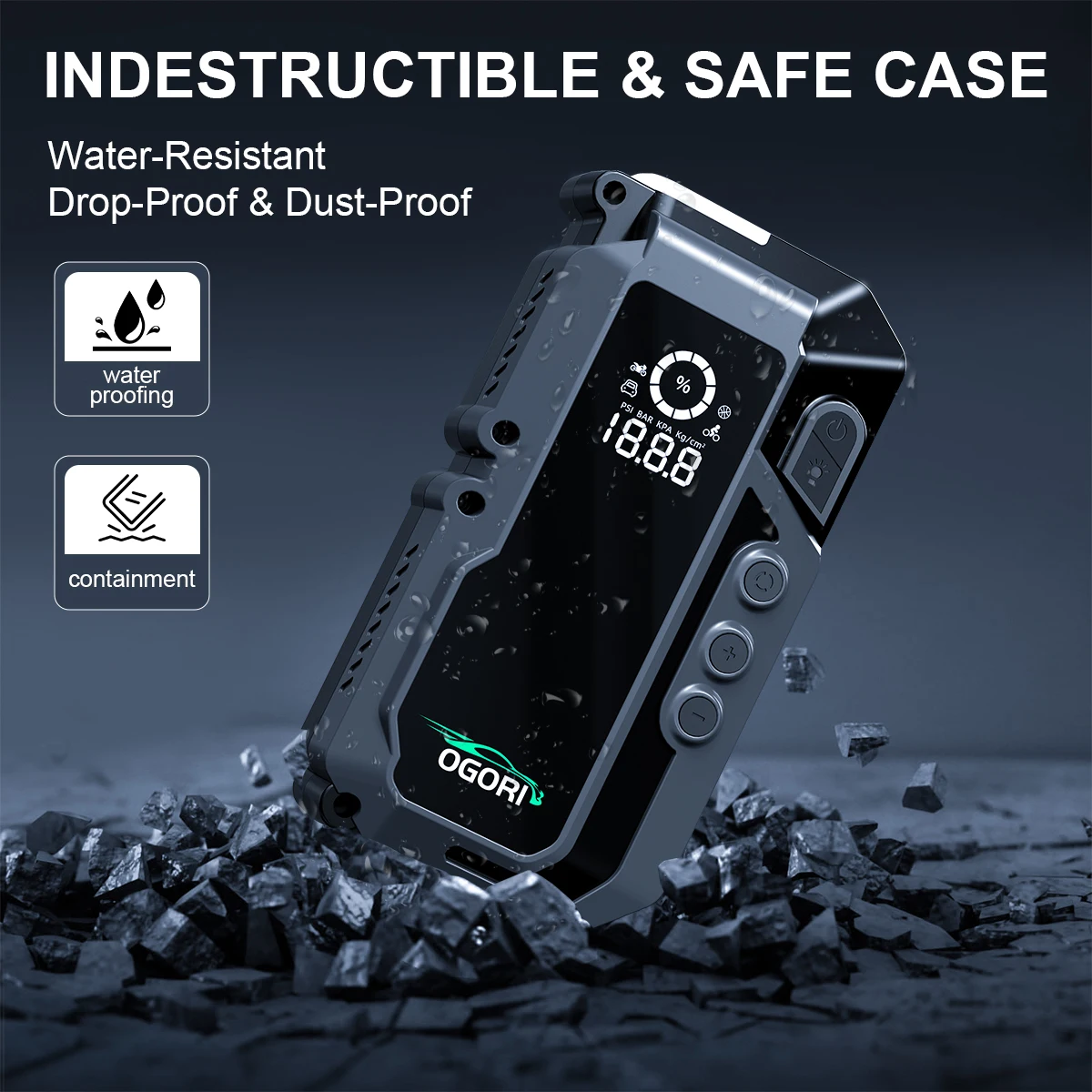 4 في 1 7500A سيارة الانتقال كاتب مع ضاغط الهواء حزمة الداعم 12 فولت قوة البنك QC 3.0 مع مصباح يدوي بدء حتى جميع الغاز #5