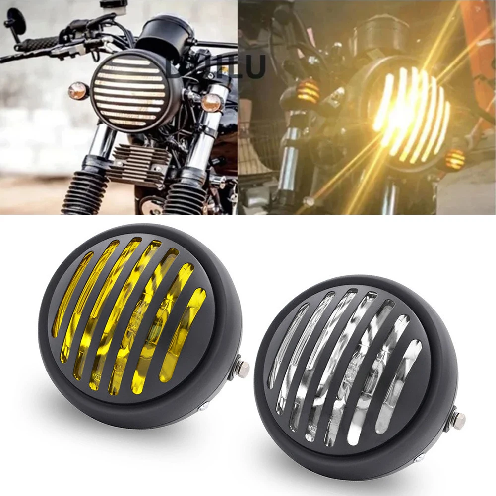 

Motorcycle Accessories Head Lights CG125 Has Been Modified With Headlights GN125 a Vintage Black Cover Round Front Headlight