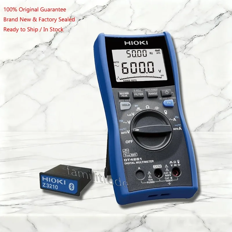 New HIOKI DT4261 In Stock TRMS 1000V 10A Wireless Bluetooth IP54 Shutter 10m Range Digital Multimeter DMM Kit Original Box