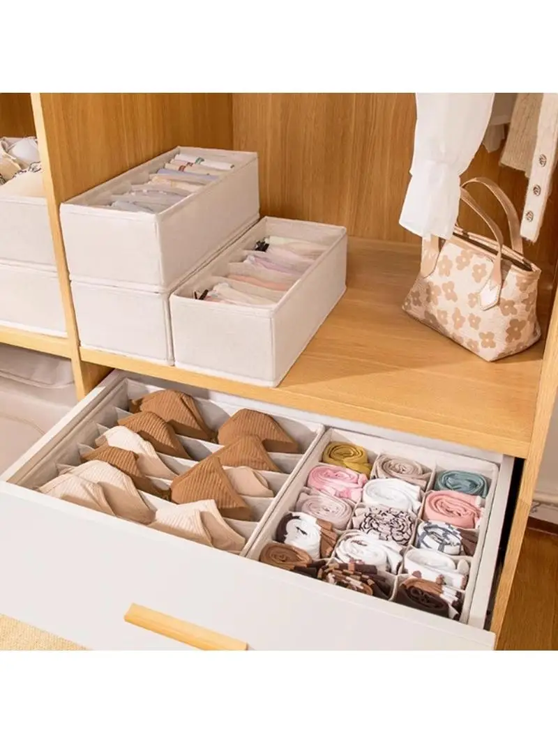 

Коробка-органайзер Der Sle из хлопчатобумажной льняной ткани для нижнего белья, одежды, брюк, решение для домашнего хранения, рекомендуется Profionals