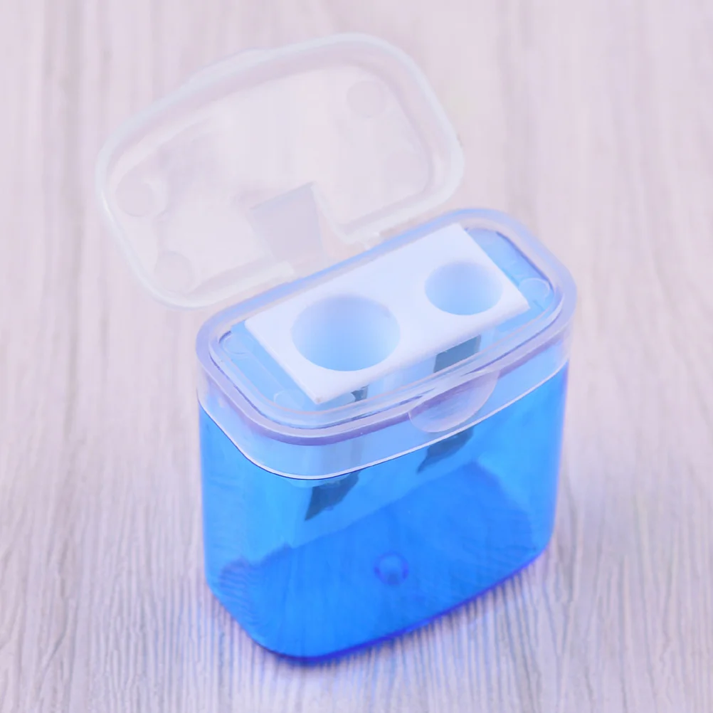 

Набор из 12 пластиковых точилок для карандашей с двумя отверстиями и прозрачной крышкой, ручное устройство для заточки, для дома, школы, офиса, канцелярских принадлежностей