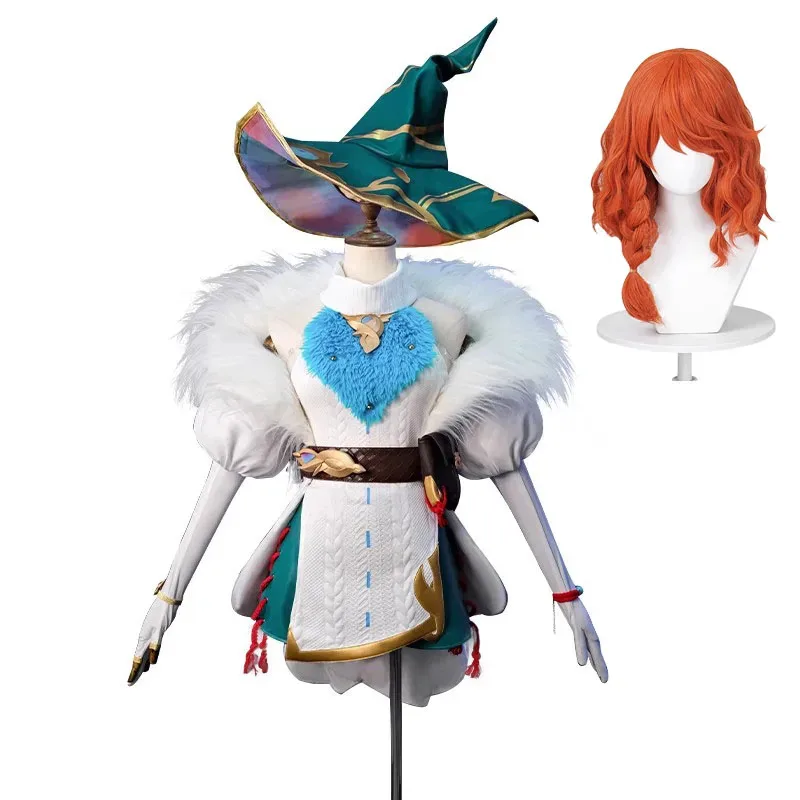 

Костюм со шляпой, игра LOL Champion Aurora, новая кожа, парик для косплея, женская униформа, наряд для вечеринки на Хэллоуин, полный комплект tu.3