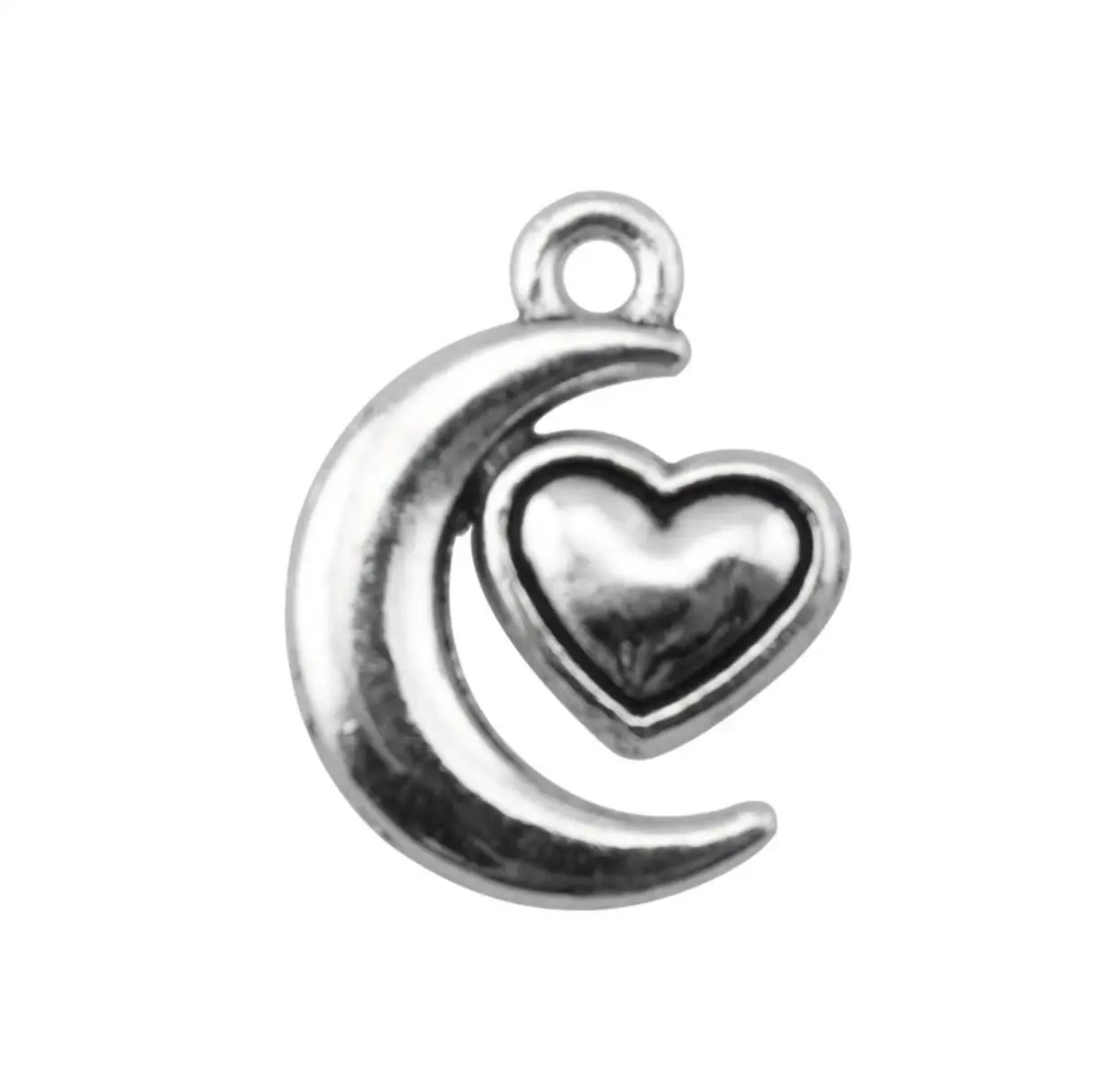 

20pcs 18*14mm Lovely moon with heart design charms for DIY Zinc alloy metal accessories HW2785