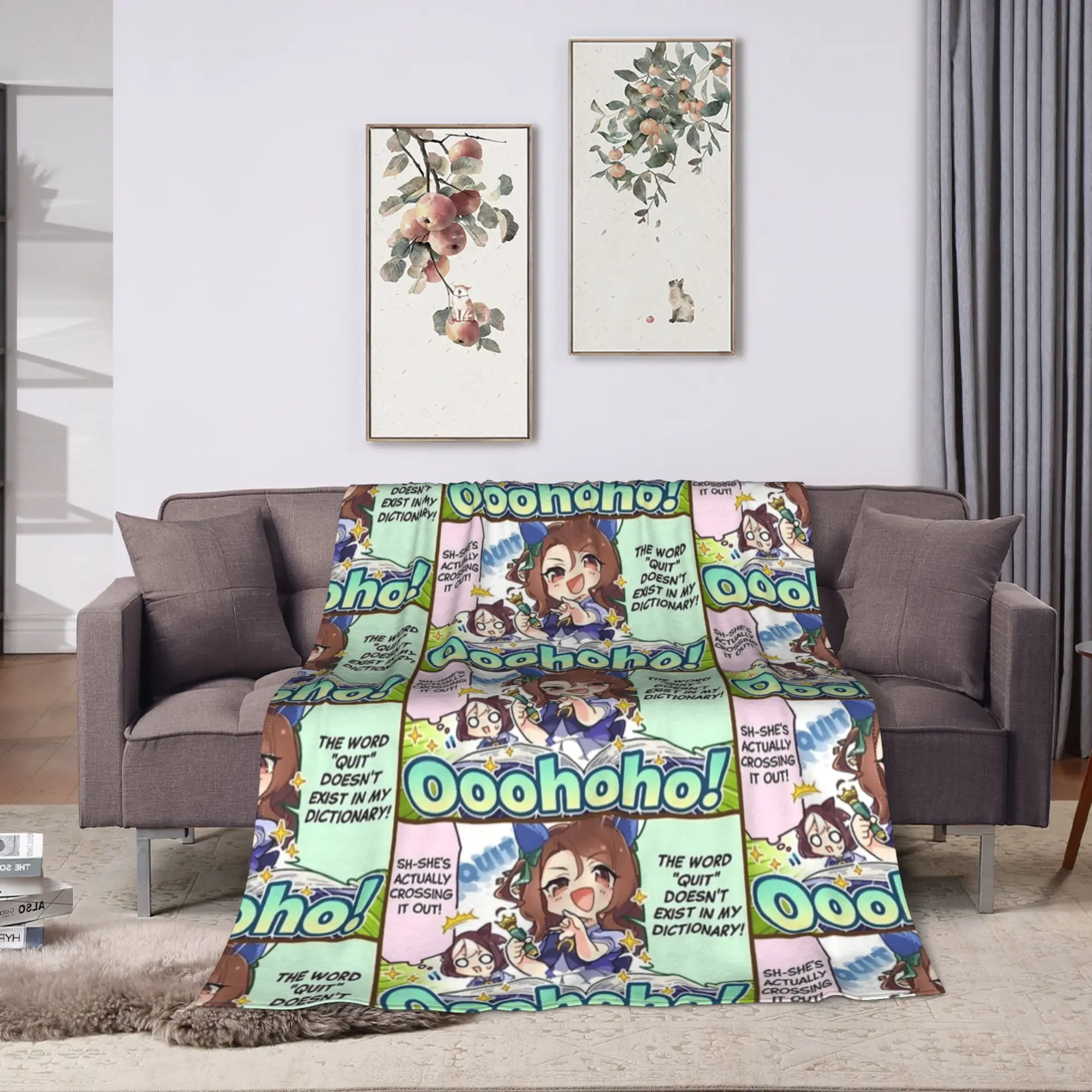 Pretty Derby King Halo’s Snapshot Flannel Blanket Winter Warm Soft Bedding Throws for Boy Girl Living Room Graphic Bedspread