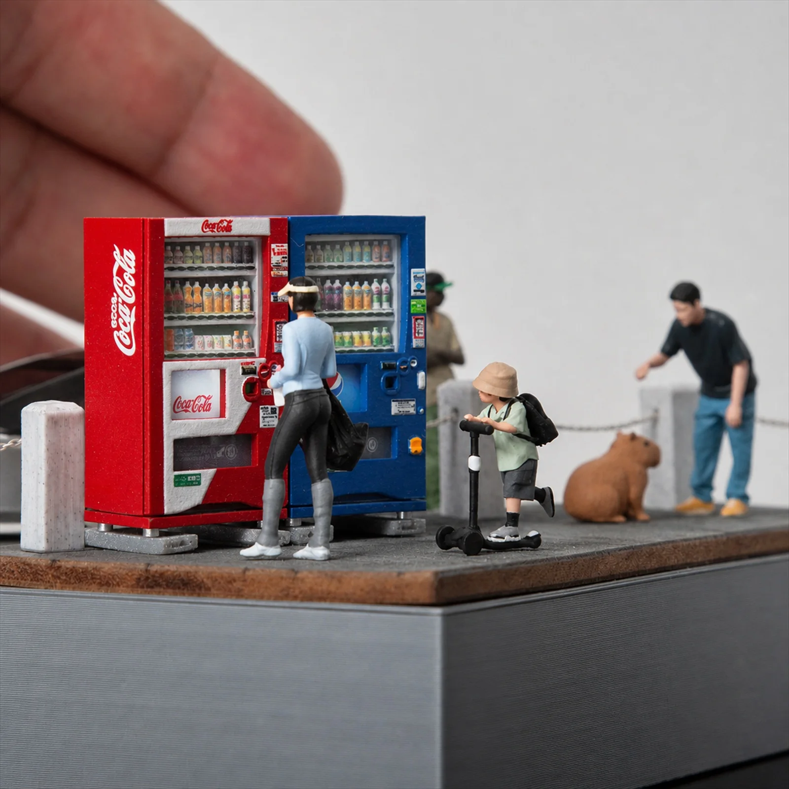 Image of Getränkeautomaten-Modell im Maßstab 1:64 aus Kunstharz, handbemalte Miniatur-Straßenszenerie-Requisite für die Präsentation von Modellautos, AFA