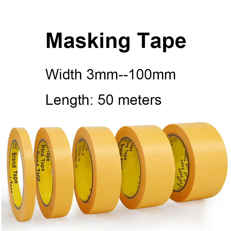 50 Meters 244 Masking paper tape high-viscosity separation single side spray paint for decoration yellow washi paper 50 meters