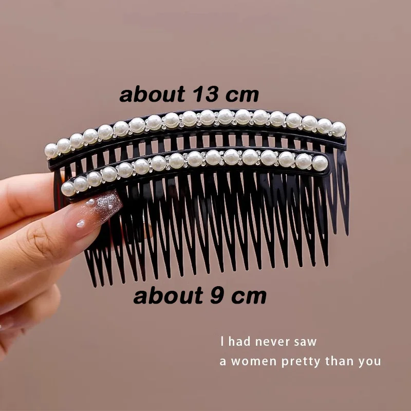 4pcs/set Luxury Rhinestones Pearls Flowers Hair Combs For Women Elegant Hair Ornament Quick-fix Hair Headband Hair Accessories