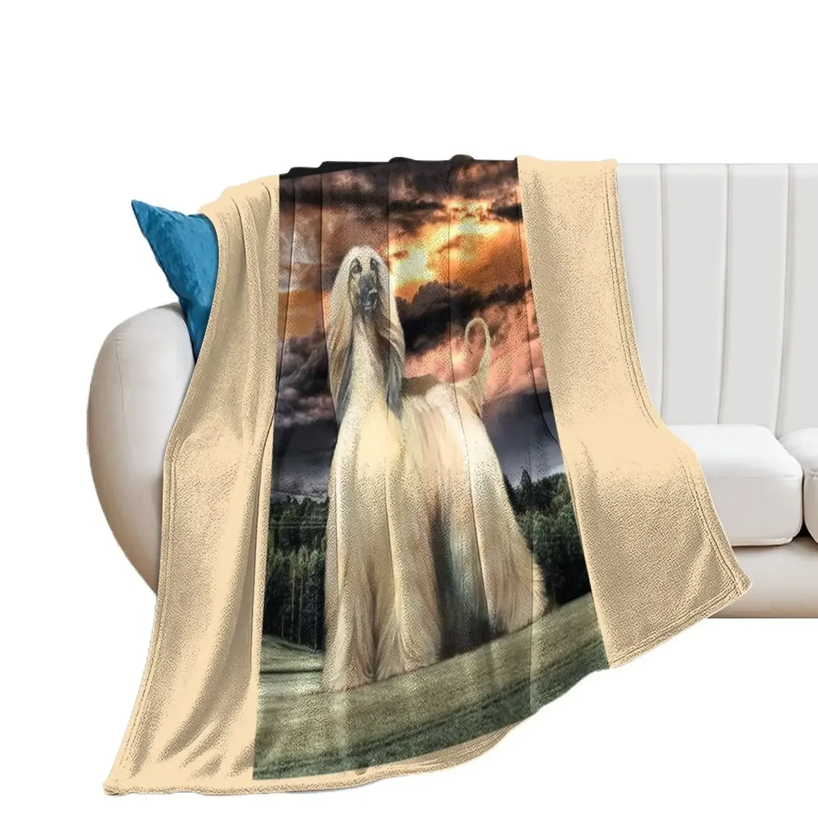 

The Majestic Afghan Hound. Masked Gold. Throw Blanket Designers Travel for winter Luxury Blankets