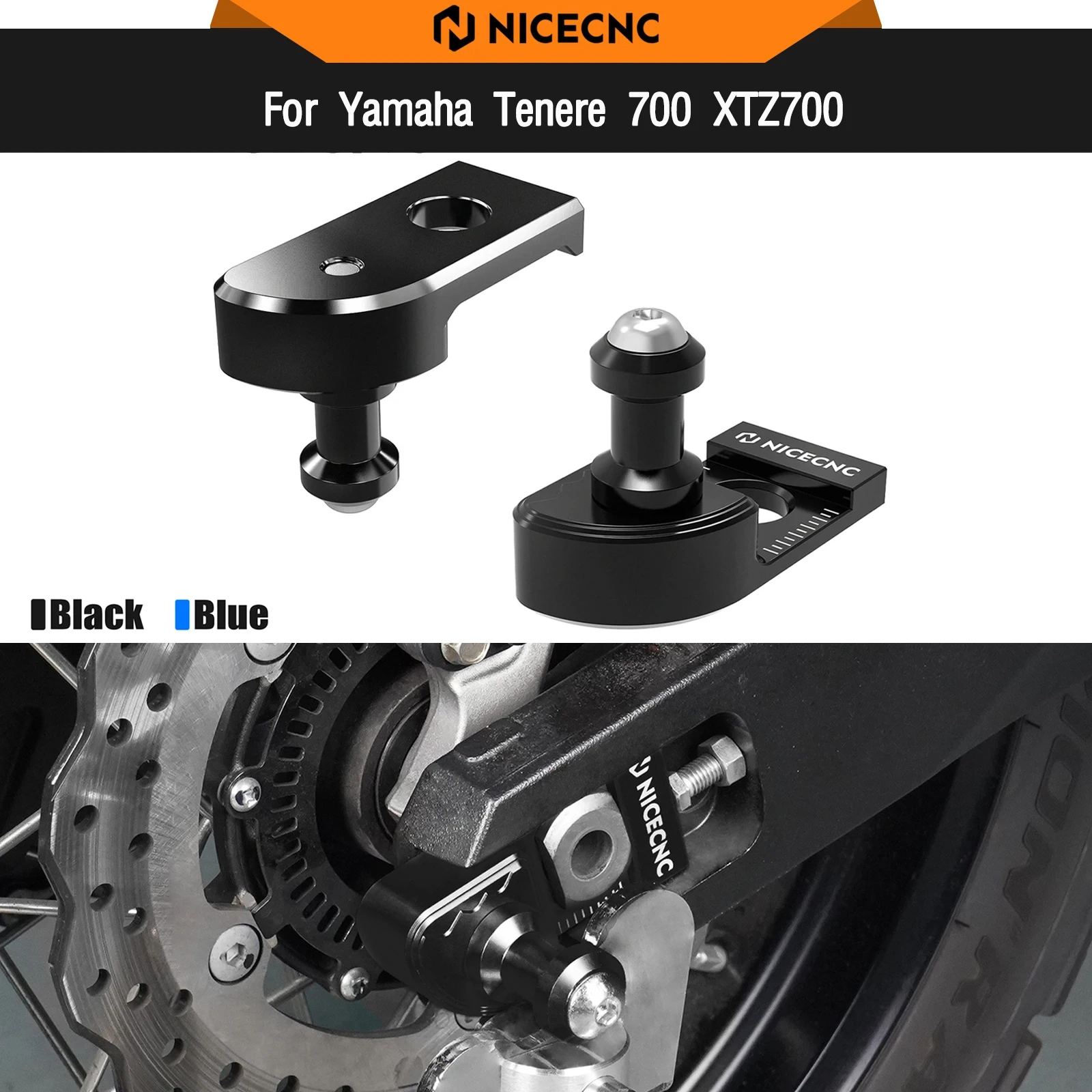 

For Yamaha 2019-2024 Tenere 700 XTZ 700 Chain Adjuster Tensioner Swingarm Spools Slider Rally Edition XSR900 FJ09 Tracer 900 GT