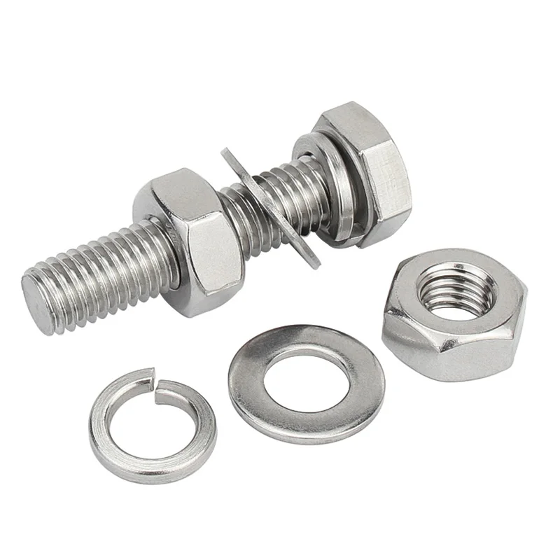 Cylindrical Solid Hexagon Socket Screw 304 Stainless Steel Lamp Threading Screws Through Hole Bolt with Hex Nut M22x50mm (Pack/2