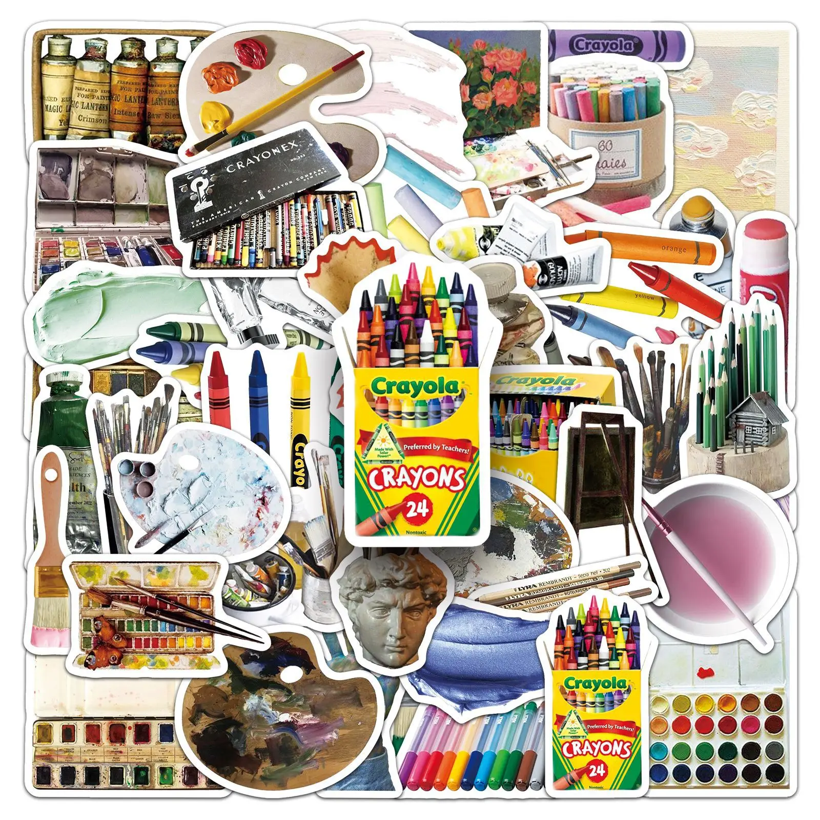 

10/50PCS Art utensils Paintbrush Paintboard Pigments Graffiti Decorative Water Cup Guitar iPad Waterproof Stickers Kids Toy