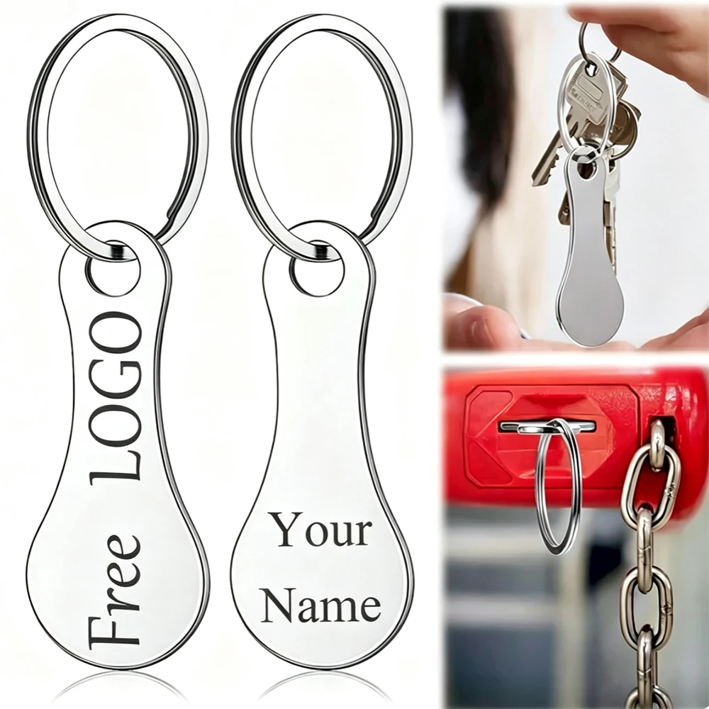 Customizable Shopping Cart Token Decorative Keychain Multipurpose Shopping Portable For Home Outdoor Free Engrave Key Chains