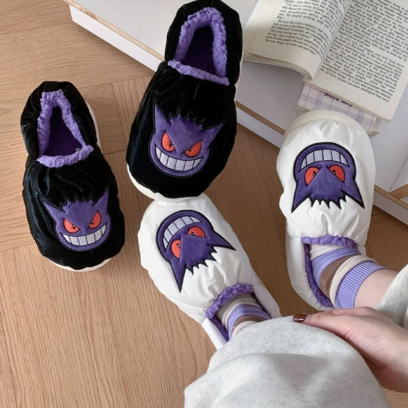 Pokemon Gengar Autumn and Winter Home Warm All-Inclusive Cotton Shoes Couple Style Soft Cotton Slippers Home Shoe Gift