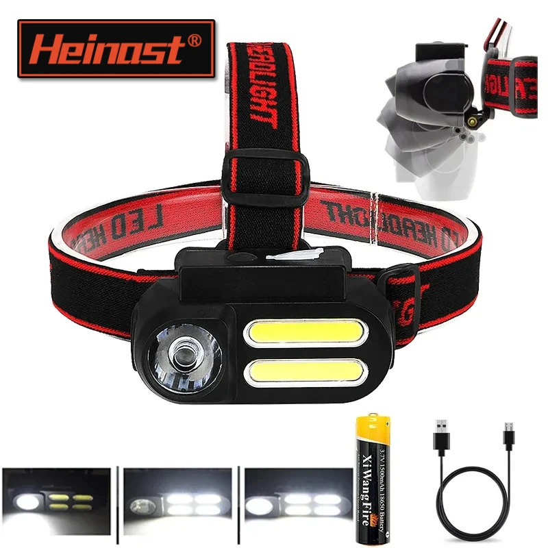 

Mini Portable XPE Headlamps with18650 Rechargeable Battery COB Headlight Outdoor Camping Hunting Lamp Night Fishing Head Torch