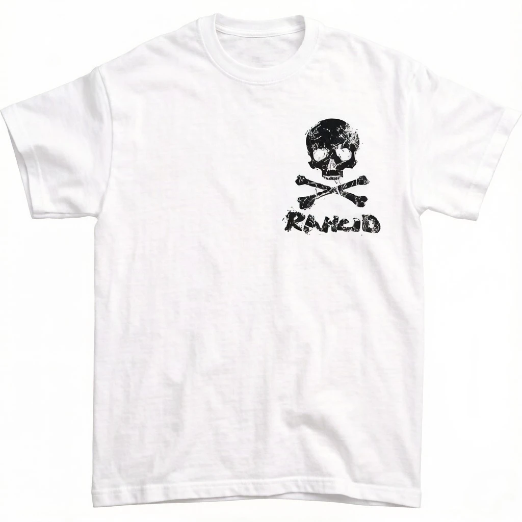 Basic Shirt Rancid Band Black T-shirt American Oversized Short-sleeved Men Women Fashion Street Hip-hop Rock Top