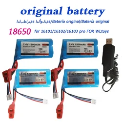 Oryginalny akumulator Lipo 7,4 V 1500 mAh 18650 do 16101 16102 16103 Pro Wltoys 10428/12428/12423 RC Części samochodowe 2s do Wltoys 144001