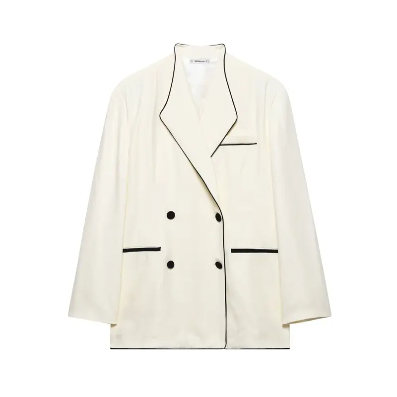 Estate 2025 Nuovo set da donna Faion con cappotto con finiture colorate Colion e pantaloni lunghi a vita media per lavoro e lavoro