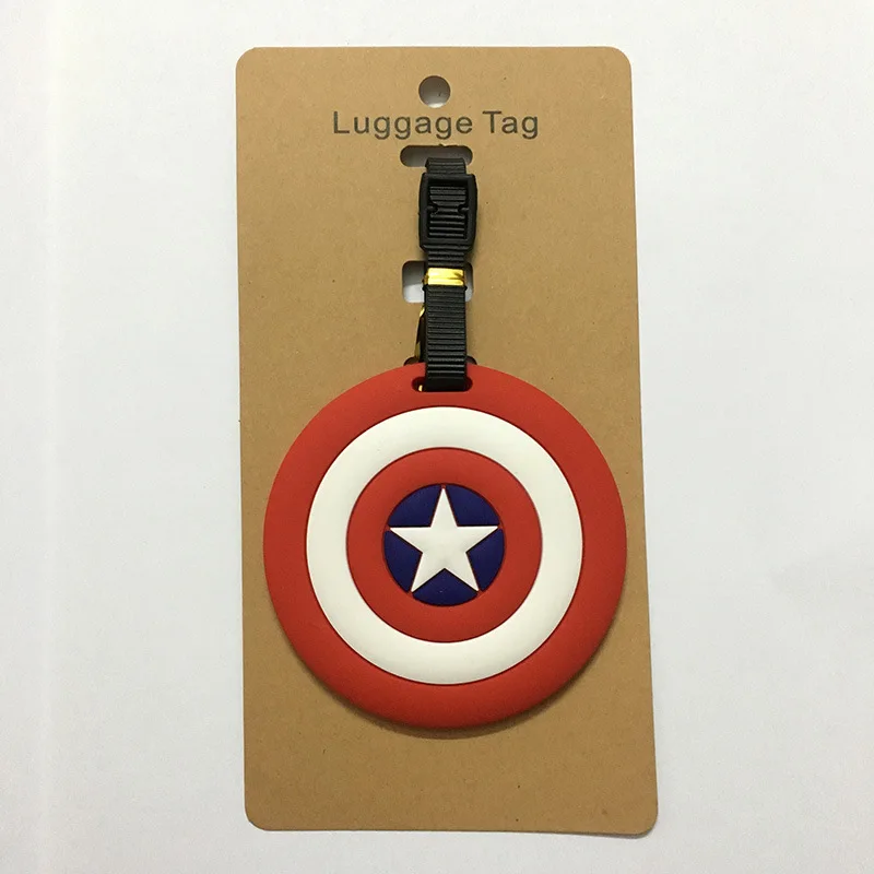 Disney Cartoon Superhero Luggage Tags Men Silicon Name ID Travel Suitcase Handbag Tag Accessories Portable Label Gift