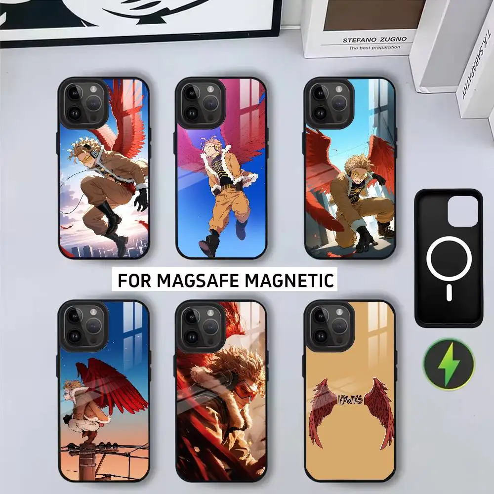 

Hawks BNHA M-MHA Phone Case For iPhone17,16,15,14,13,12,11 Plus,Pro Magnetic with Magsafe Wireless Charging