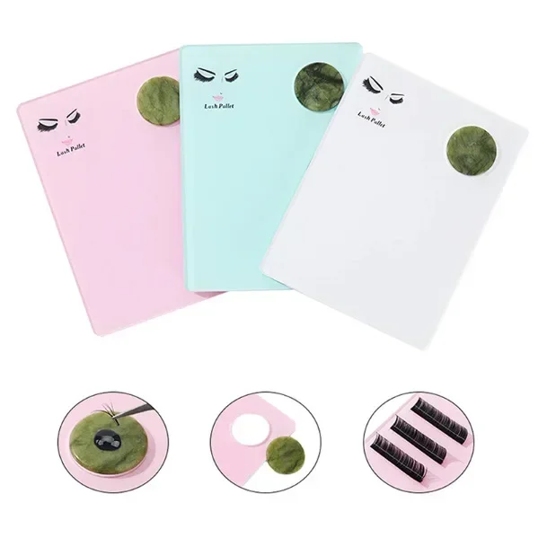 1 pçs acrílico jade pedra placa de extensão de cílios bandeja enxertia cílios titular cola palete placa suporte almofada ferramentas de maquiagem de beleza