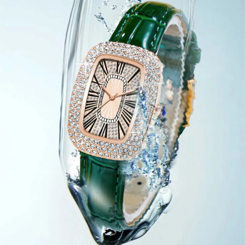 Elegant Women's Quartz Watch with Diamond  Encrusted Celestial Design