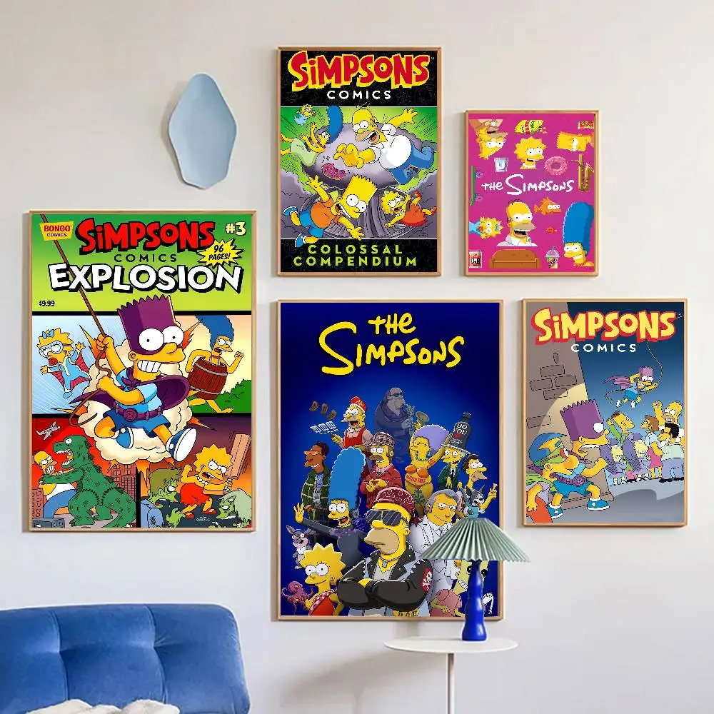 Anime The S-Simpsons Poster Self-adhesive Art Room Entrance Restaurant Wall Decor Art Painting