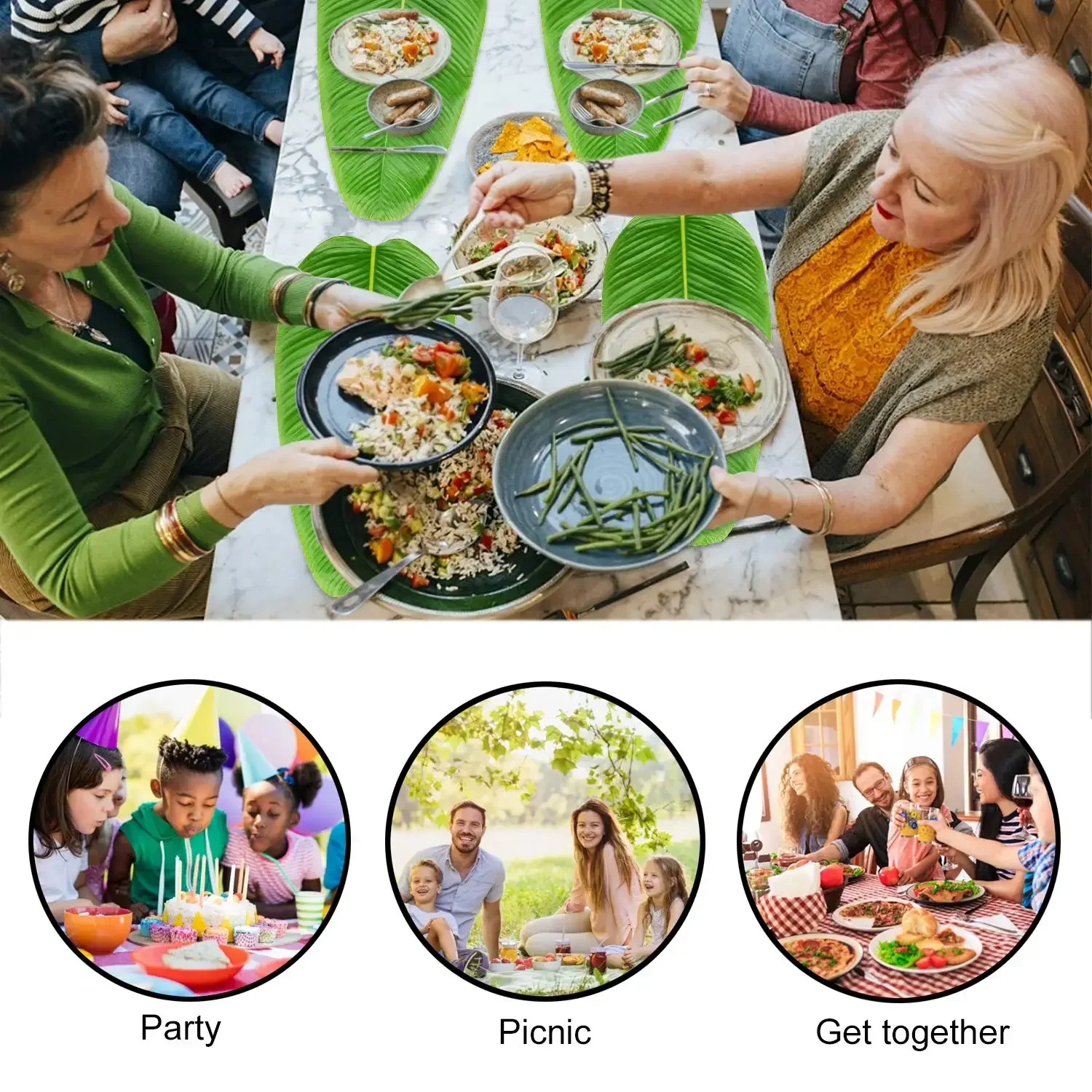 5 قطعة أوراق الموز الاصطناعية الجدول الديكور مقاوم للماء أوراق شجرة النخيل فو لوتس ليف هاواي حفلة المنزل مكان حصيرة #5