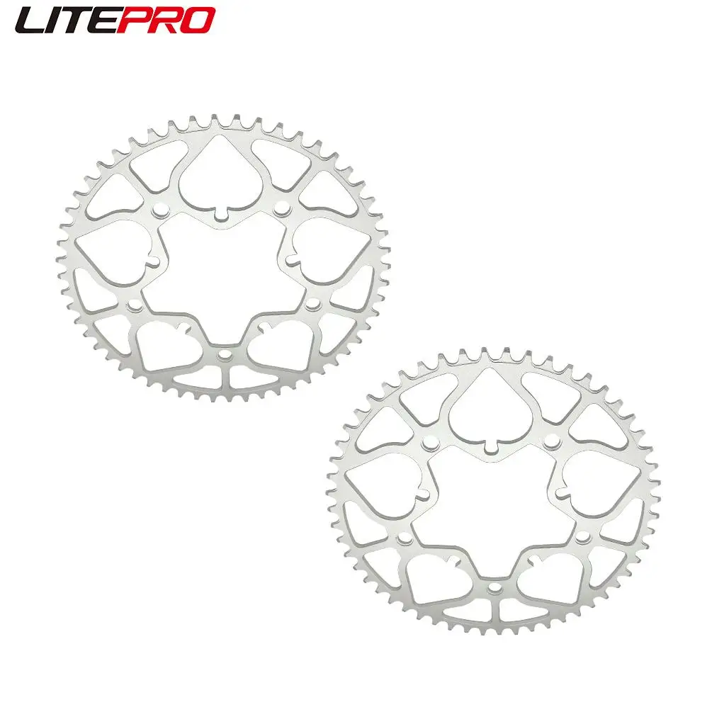 Litepro For Brompton Bicycle Spade Chainring 52 54T Folding Bike Aluminum Alloy BCD130MM Silver Sprocket Chainwheel