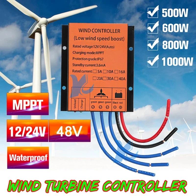 

300W 500W 600W 800W 12V 24V AUTO 48V LOW WIND BOOST Regulator for Small Windmill MPPT Controller For Wind Turbine Generator