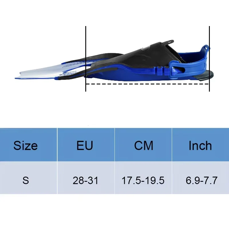 زعانف تدريب السباحة، زعانف سباحة مريحة من السيليكون، مناسبة للسباحة والغوص، مقاس مناسب للأطفال والأولاد أ