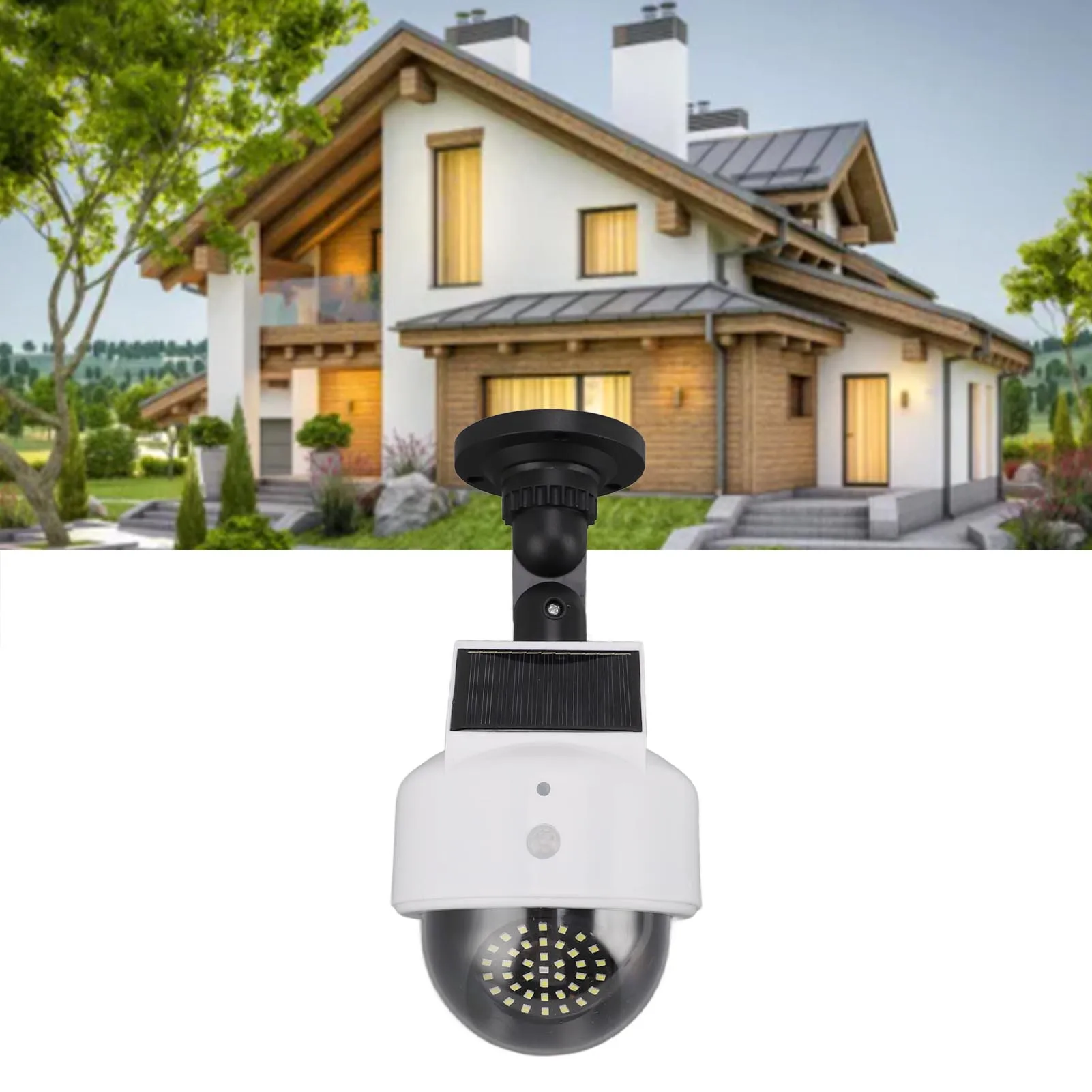 

ZK50 Fake Camera Outdoor Solar Simulation Surveillance Camera Light with Flashing Red LED Lights Indoor Outdoor Red LED Lights